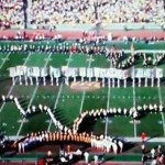 The award-winning Ana-Hi-Steppers carried state flags in Super Bowl 1 and placed them within the outline of the US by created by two university bands.