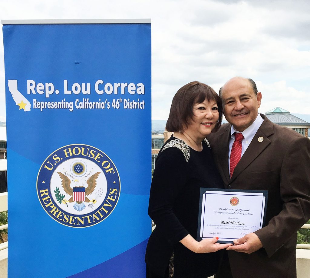 Patti Hirahara with Congressman Lou Correa March 23, 2019